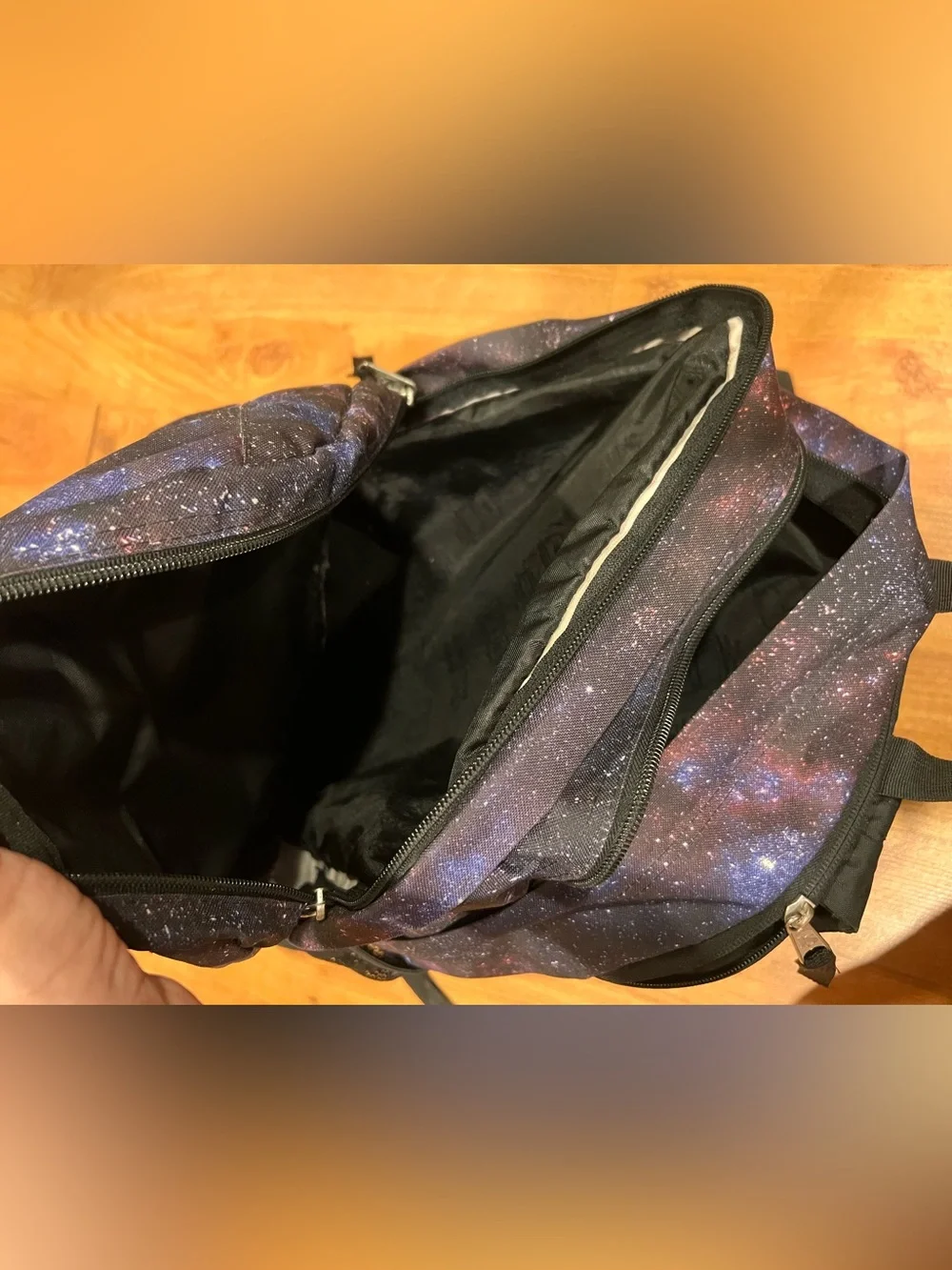 JanSport Galaxy Print Backpack - Black, Purple & Blue